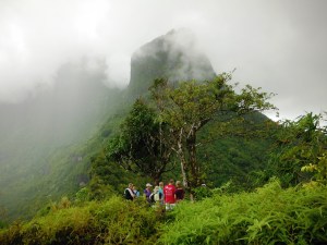 This is our group at the top of our climb looking at Bali Hai - the mountain in the song from South Pacific.