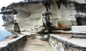 b The white is the true color of the sandstone. Minerals, clay, and other rock add color to the mix.