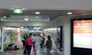 In the station, it's a very hustle and bustle place replete with rushing passengers and street performers.