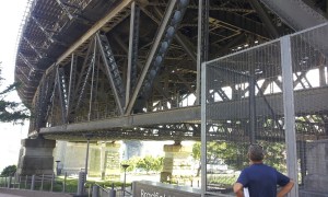 The bottom of the Sydney Harbor Bridge