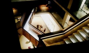 The dimly lit gallery wandered in and out, up and down. This was taken from the top balcony.