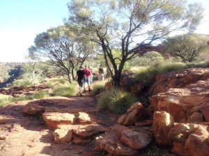 The hike around the ridge of King's  Canyon took just over 3 hours with temperatures in the 100° range.
