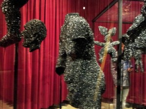 The pieces in this display were all knitted. Traci, I took this one just for you.