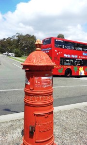 This is a mailbox, how charming is that! Across the street is our Hop on-Hop off bus.