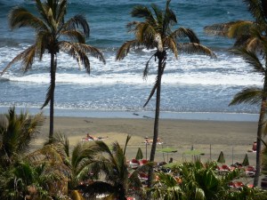 The sand is a darker brown than you usually see.