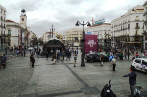 The rounded structure is an entrance to the subway which we used a lot while in Madrid.