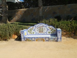 These were made of ceramic tiles and scattered along the walk as well - pretty fancy benches. 