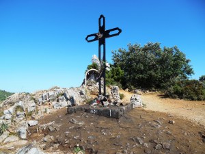 This cross and little grotto were waiting at the top.