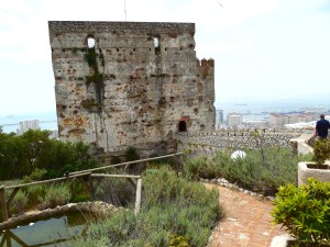 These are the remains of the Moorish Castle that first defended the Rock. It dates back to the 1300s.