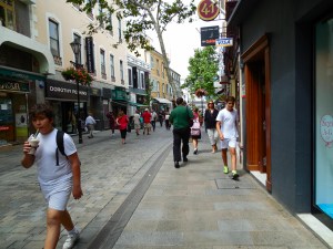 The streets were crowded with kids just coming home from school. 