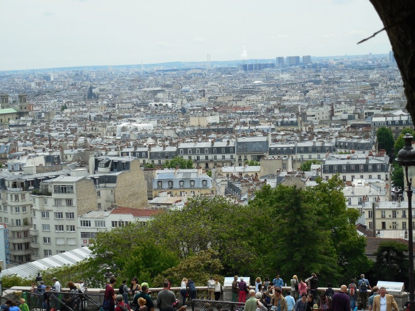Sacre'-Couer sits on the highest point in Paris and gazes out at the city stretched below.