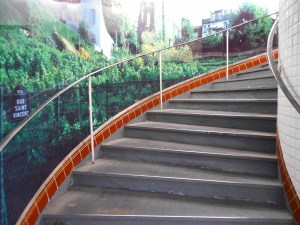 The stairs down to the subway at Abbesses Metro. There are over 200 steps down into the depths of the earth at this station.