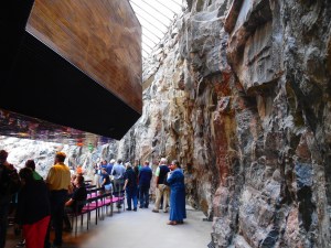Carved out of a granite cliff, the walls are beautiful.