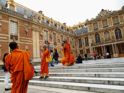 These monks were having a grand time and it was contagious to everyone around them.