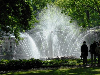 Fountains everywhere.