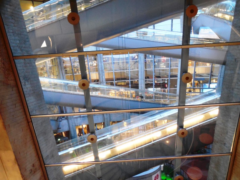 In the Paris airport. These are moving walkways. I felt like I was in a Star Trek movie. They were very cool.