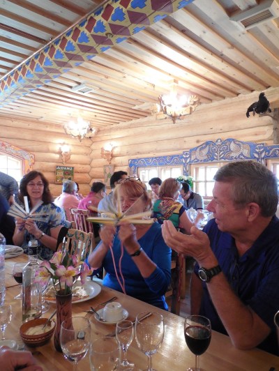 Joining the band, Pam and I played clackers - fun.