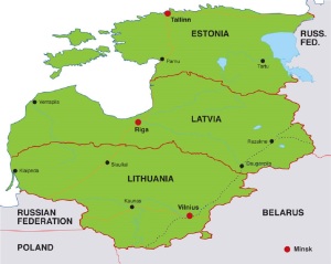 Baltic Treasures - Lithuania at the bottom, next on to Latvia and then Estonia.
