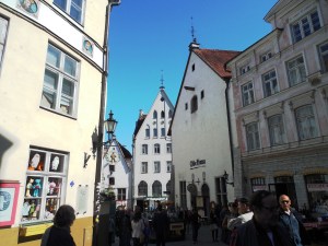 Narrow streets and busy people.