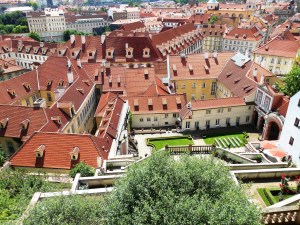Prague Castle watches over the crowded city below.