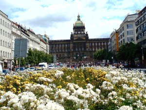 Prague National Museum at the top of Wencaslas Square.