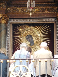 The famous Black Madonna is here. Not really black, the Madonna is carved of dark oak.