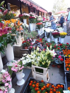 The flower shops were in tents outside and they were wonderful.