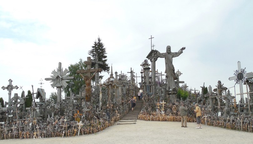 The Hill of Crosses - take a closer look at the crosses and you will see the pagan symbolism incorporated into many of the crosses.
