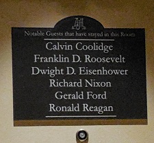 A plaque on a door down the hall from our room.