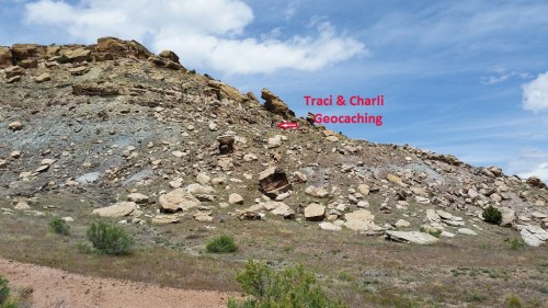 Charli & Traci Geocaching - Tom took the picture and I swear, we really are there.