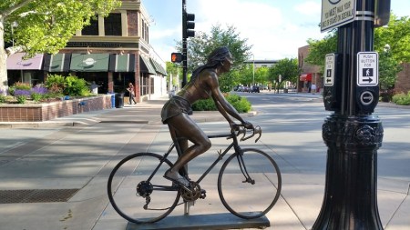 Sculptures all along the  street.