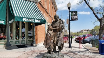 Statues of the area's history.