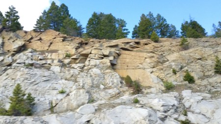 The road followed jagged cliffs.