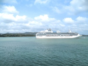 Lake Gatun is huge and easily accomodated several large cruise ships as well as container ships all at the same time and still looked practically empty.