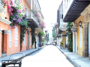 The pretty streets of Old Town Cartagena.